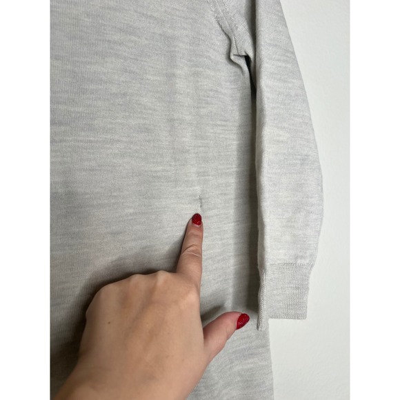 J. Crew Merino Wool 3/4 Sleeve Sweater Light Gray XS - Picture 3 of 8